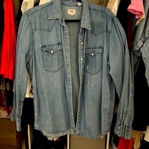 ‼️‼️Denim Long -Sleeve Button Snap Shirt‼️‼️